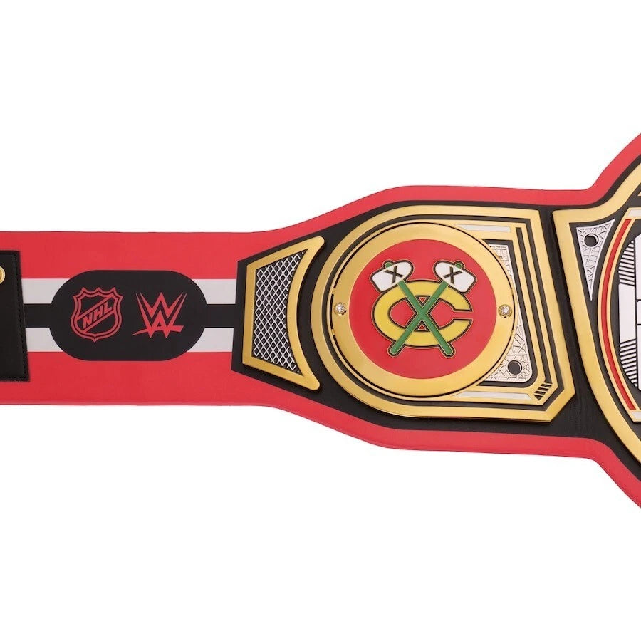 Chicago Blackhawks NHL 2mm Championship Belt Gold Plated Real Leather