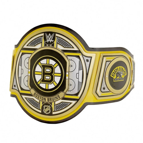 Boston Bruins NHL 2mm Championship Belt Gold Plated Real Leather