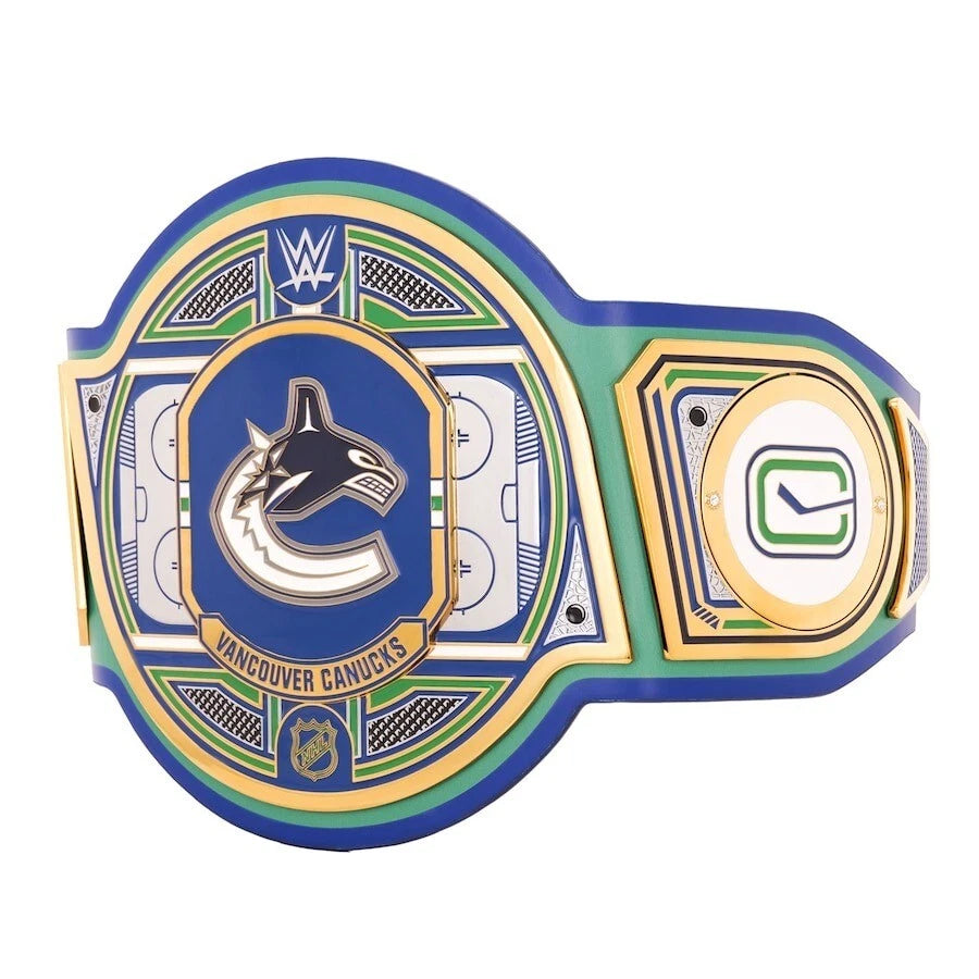 Vancouver Canucks NHL 2mm Championship Belt Gold Plated Real Leather