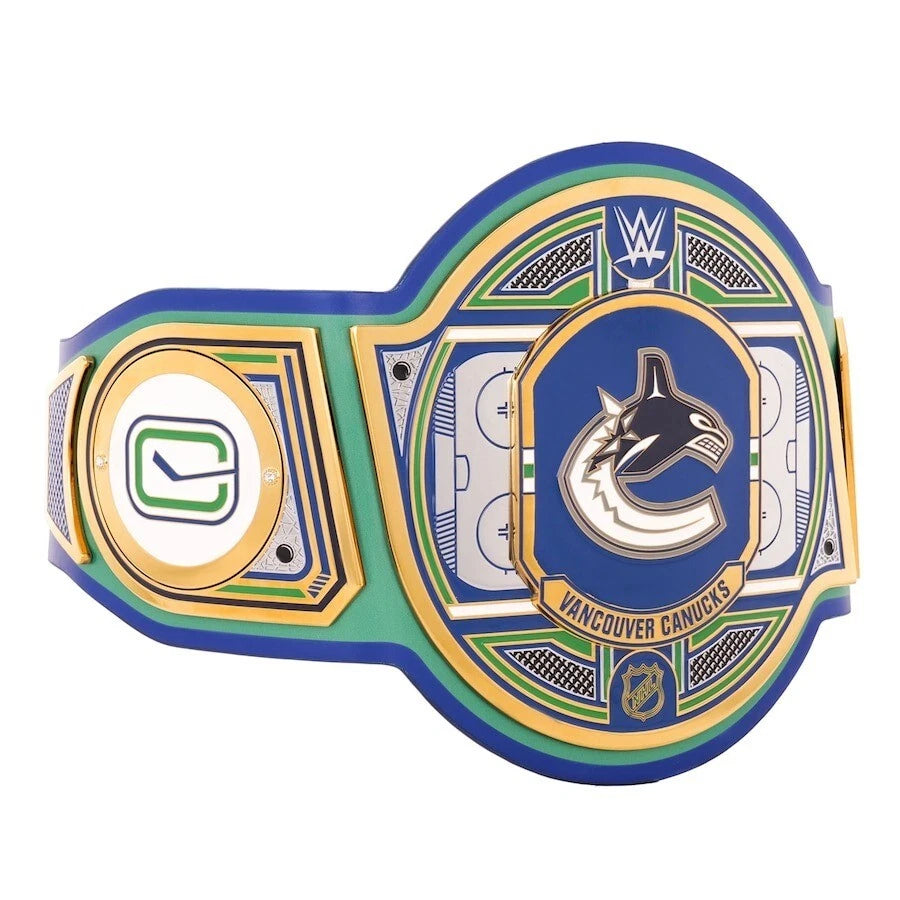Vancouver Canucks NHL 2mm Championship Belt Gold Plated Real Leather