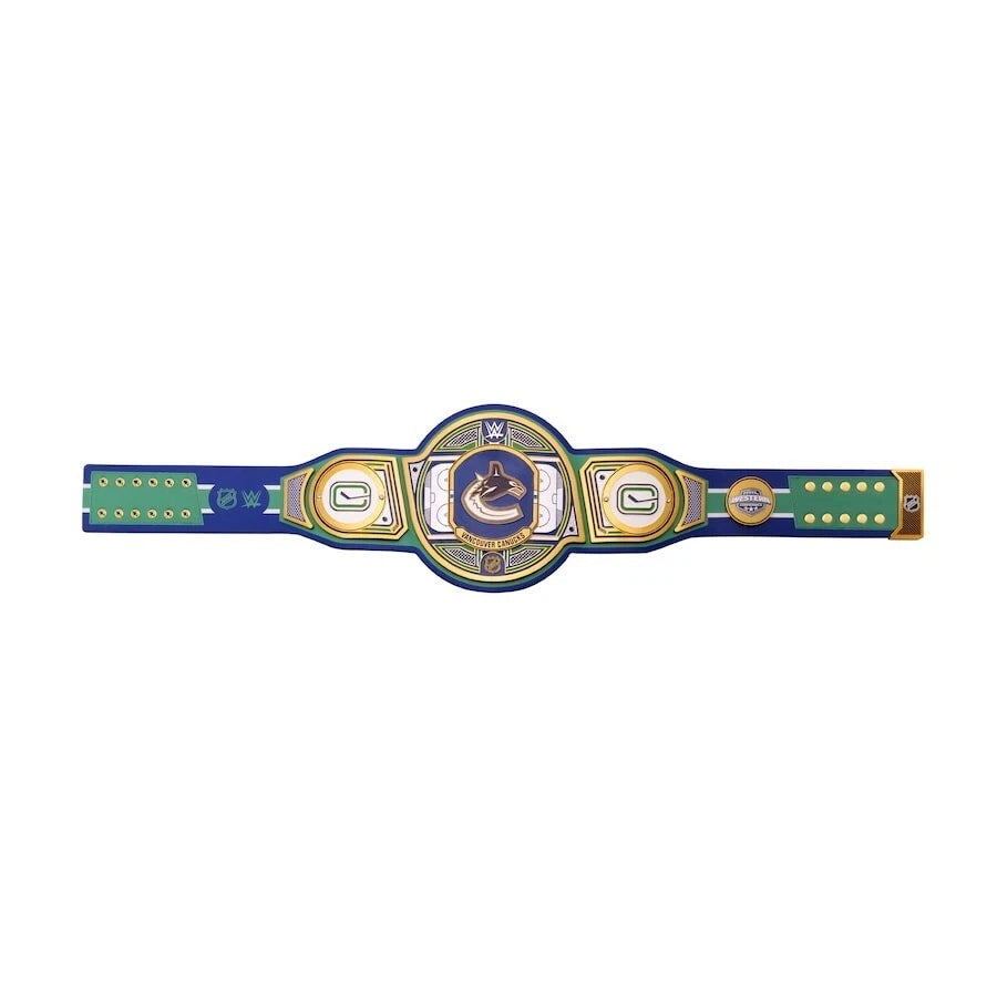 Vancouver Canucks NHL 2mm Championship Belt Gold Plated Real Leather