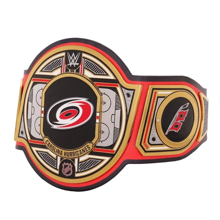 Carolina Hurricanes NHL 2mm Championship Belt Gold Plated Real Leather