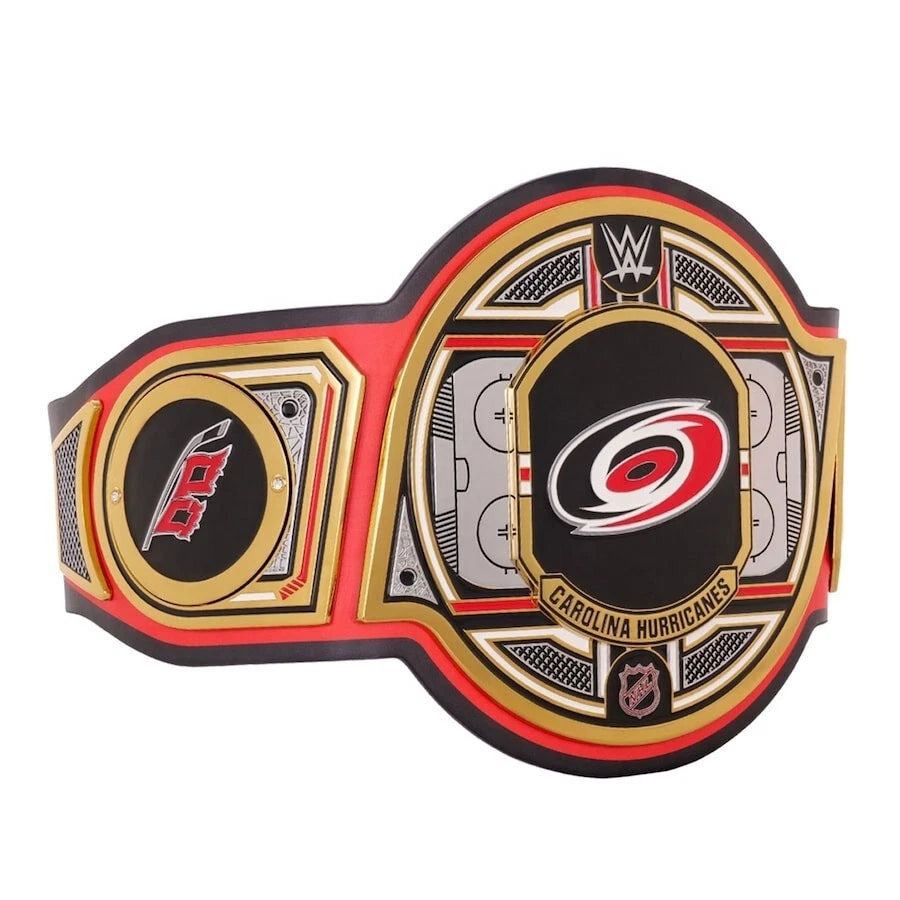 Carolina Hurricanes NHL 2mm Championship Belt Gold Plated Real Leather