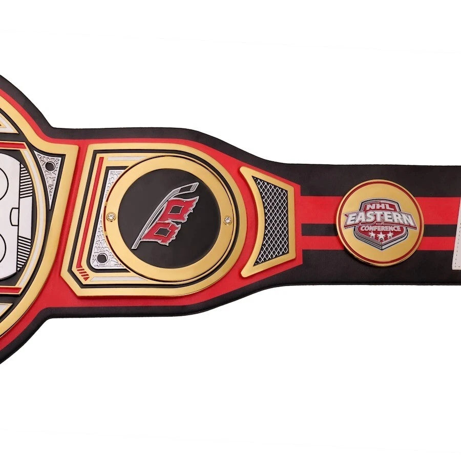 Carolina Hurricanes NHL 2mm Championship Belt Gold Plated Real Leather