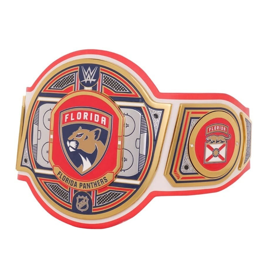 Florida Panthers NHL 2mm Championship Belt Gold Plated Real Leather