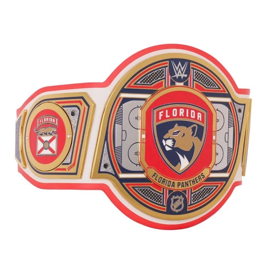 Florida Panthers NHL 2mm Championship Belt Gold Plated Real Leather