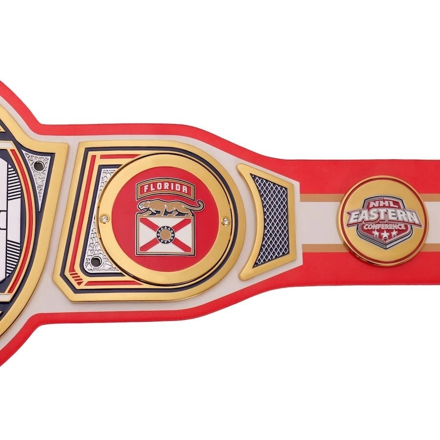 Florida Panthers NHL 2mm Championship Belt Gold Plated Real Leather