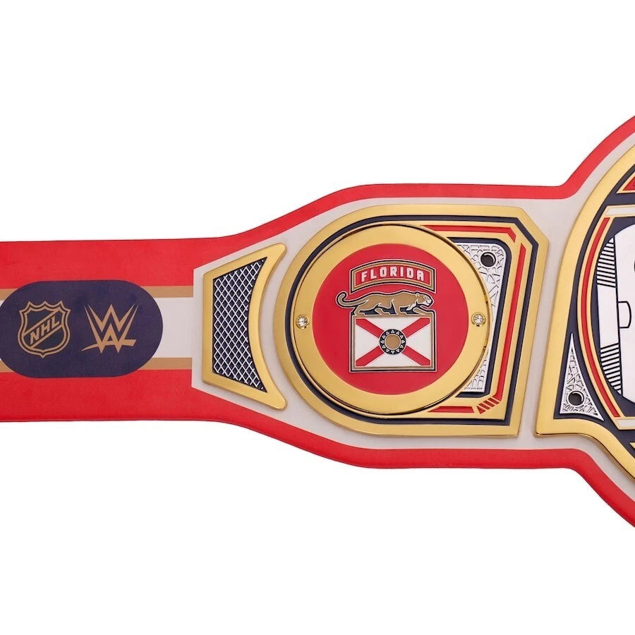 Florida Panthers NHL 2mm Championship Belt Gold Plated Real Leather