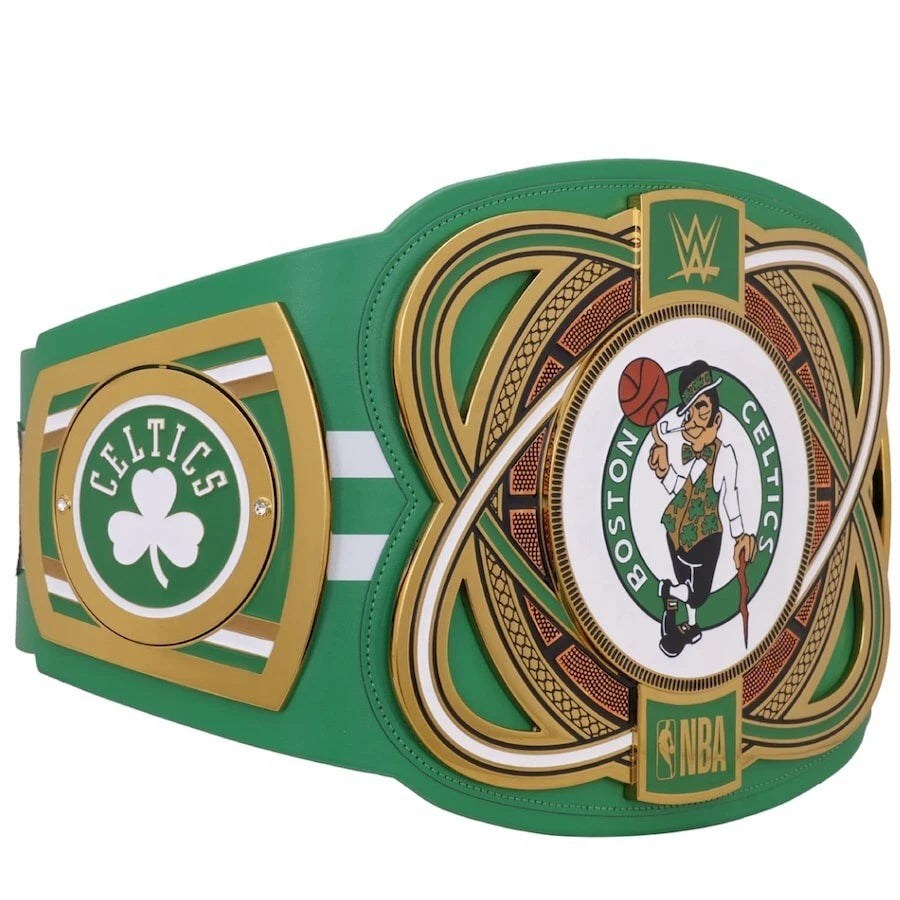 Boston Celtics NBA 2mm Championship Belt Gold Plated Real Leather