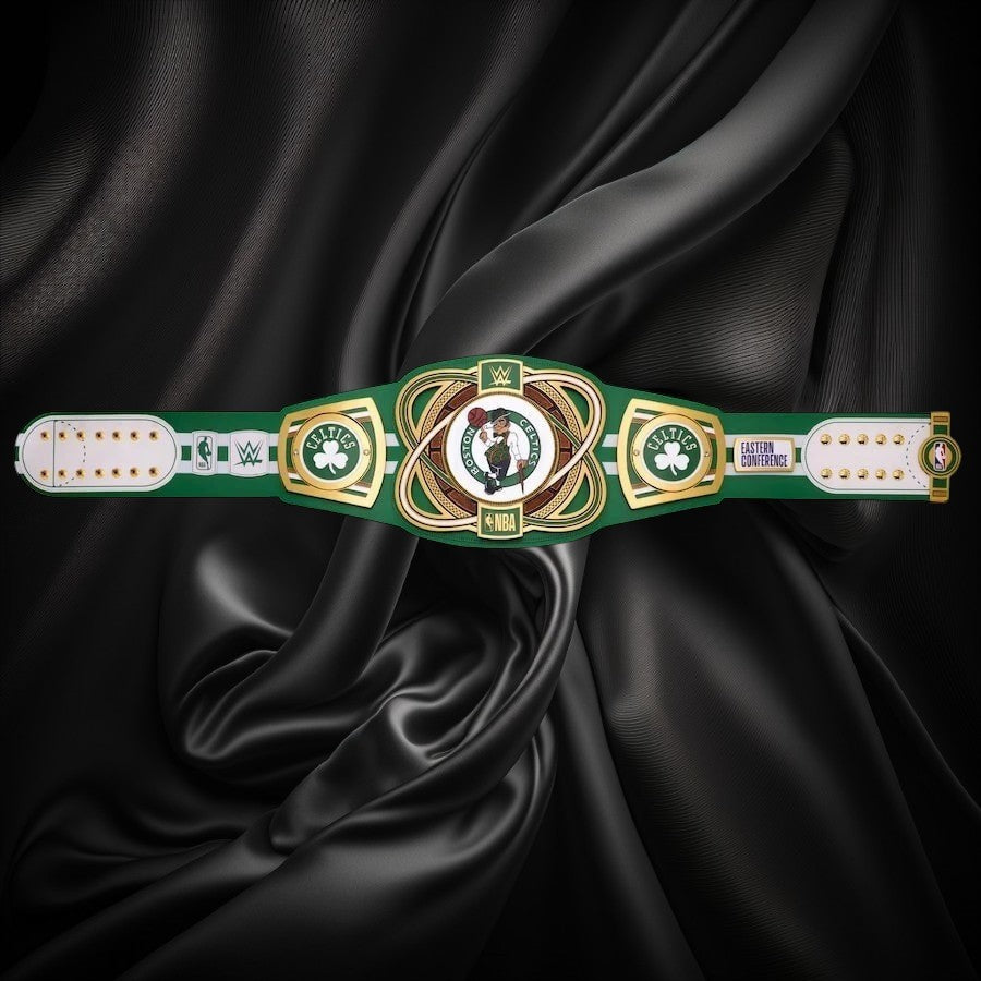 Boston Celtics NBA 2mm Championship Belt Gold Plated Real Leather