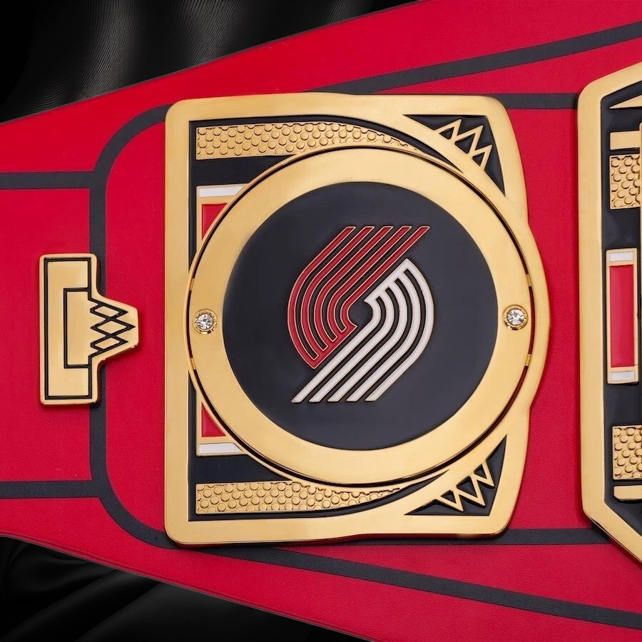 Portland Trail Blazers NBA 2mm Championship Belt Gold Plated Real Leather