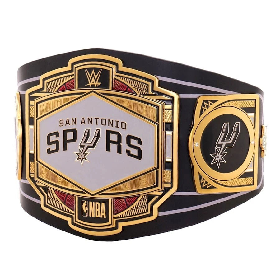 San Antonio Spurs NBA 2mm Championship Belt Gold Plated Real Leather