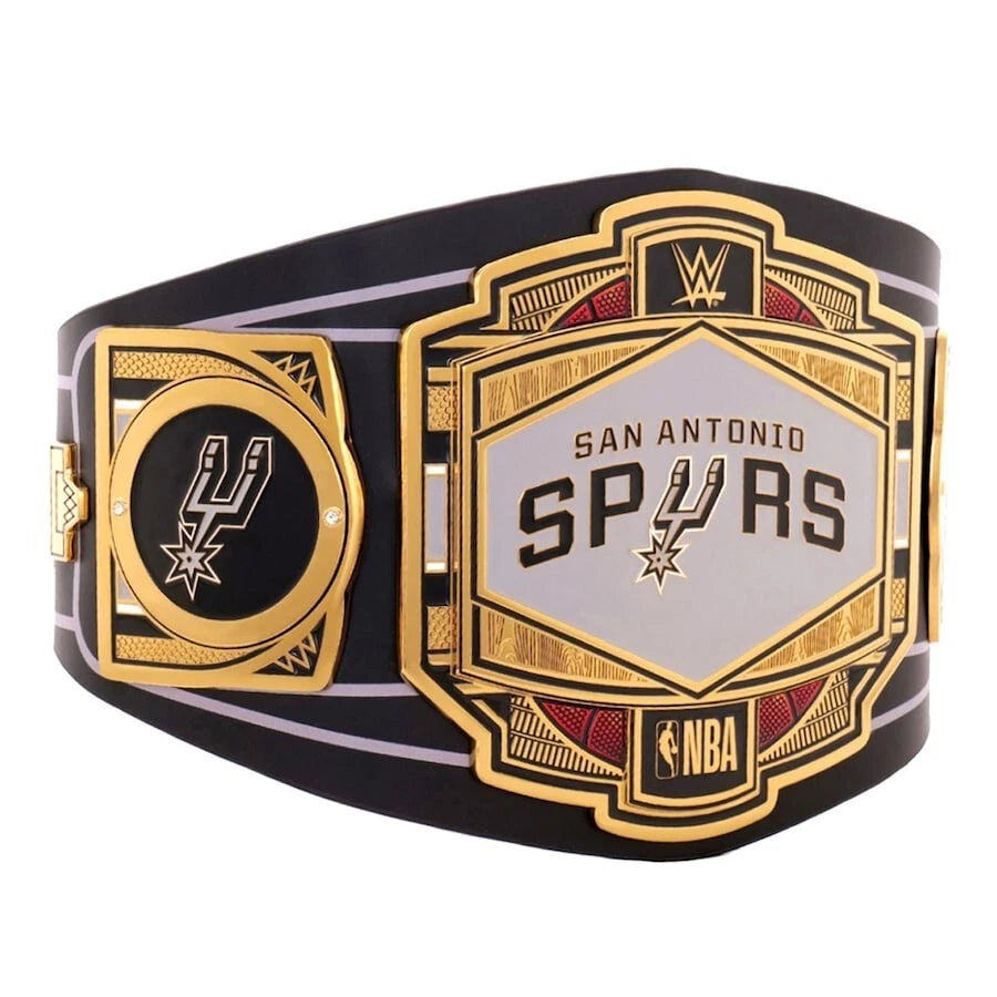 San Antonio Spurs NBA 2mm Championship Belt Gold Plated Real Leather