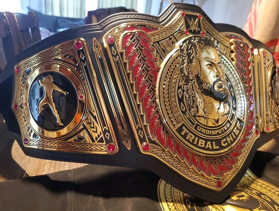 WWE REPLICA BELT TRIBAL CHIEF ROAMAN REIGNS 4MM ZINC REPLICA ADULTS SIZE
