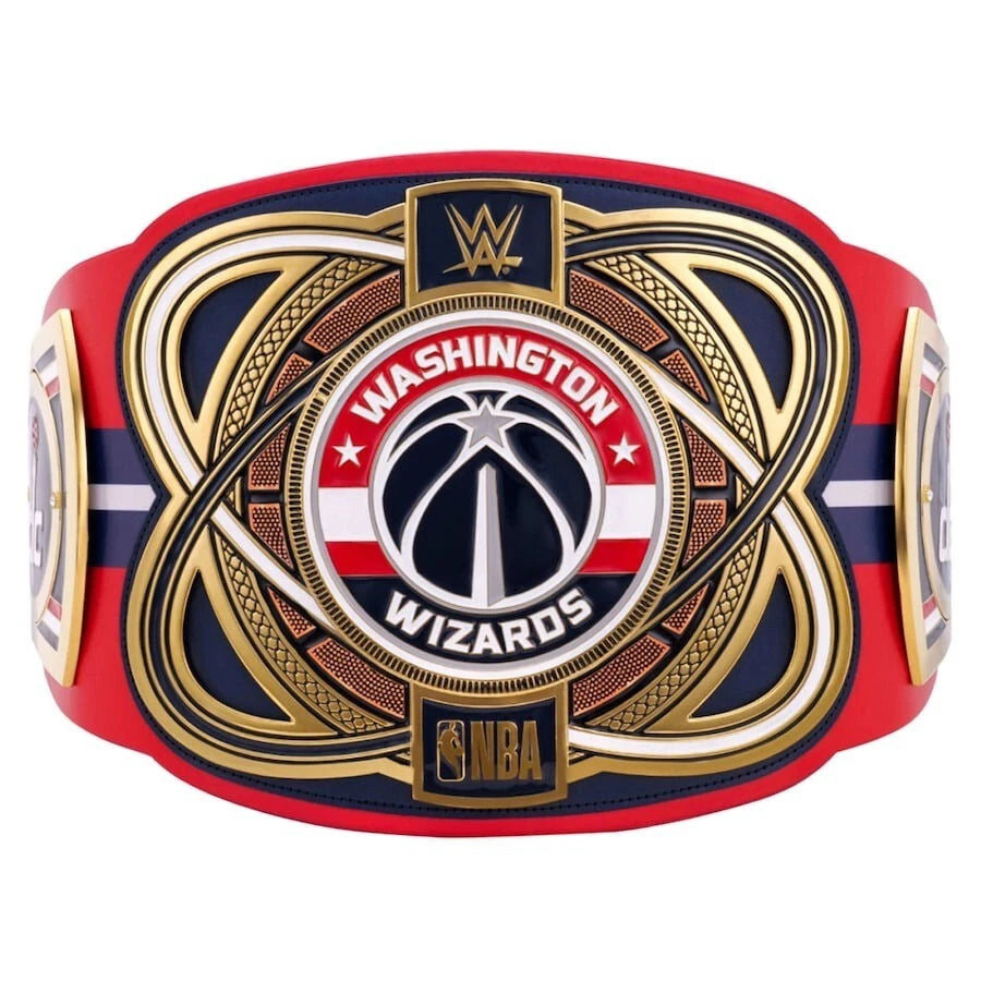 Washington Wizards NBA 2mm Championship Belt Gold Plated Real Leather