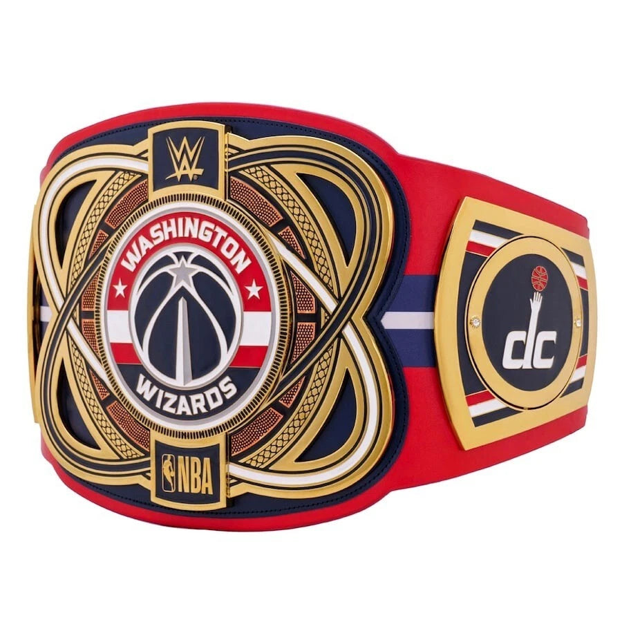 Washington Wizards NBA 2mm Championship Belt Gold Plated Real Leather