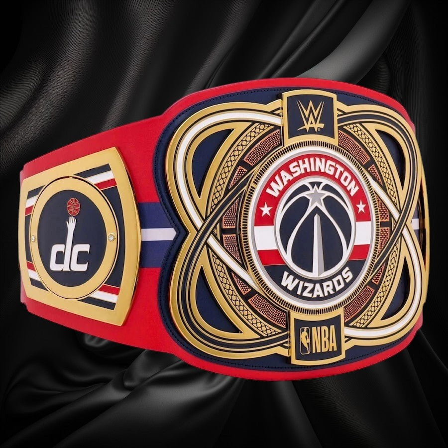 Washington Wizards NBA 2mm Championship Belt Gold Plated Real Leather