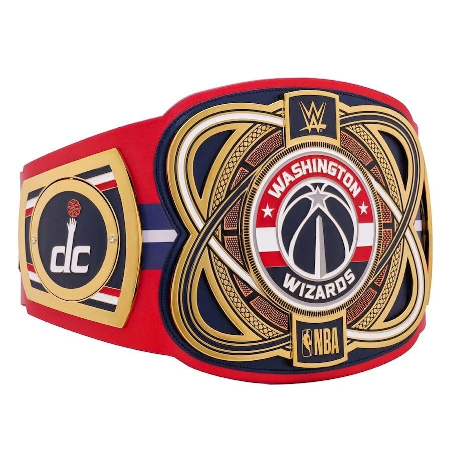 Washington Wizards NBA 2mm Championship Belt Gold Plated Real Leather