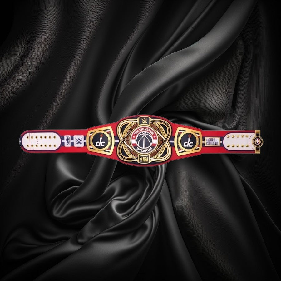 Washington Wizards NBA 2mm Championship Belt Gold Plated Real Leather