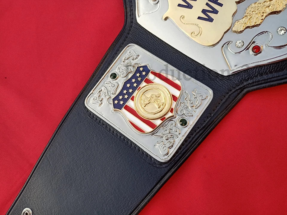 AWA WORLD HEAVYWEIGHT WRESTLING CHAMPION BELT 4MM ZINC 2 LAYER $ DUAL PLATED
