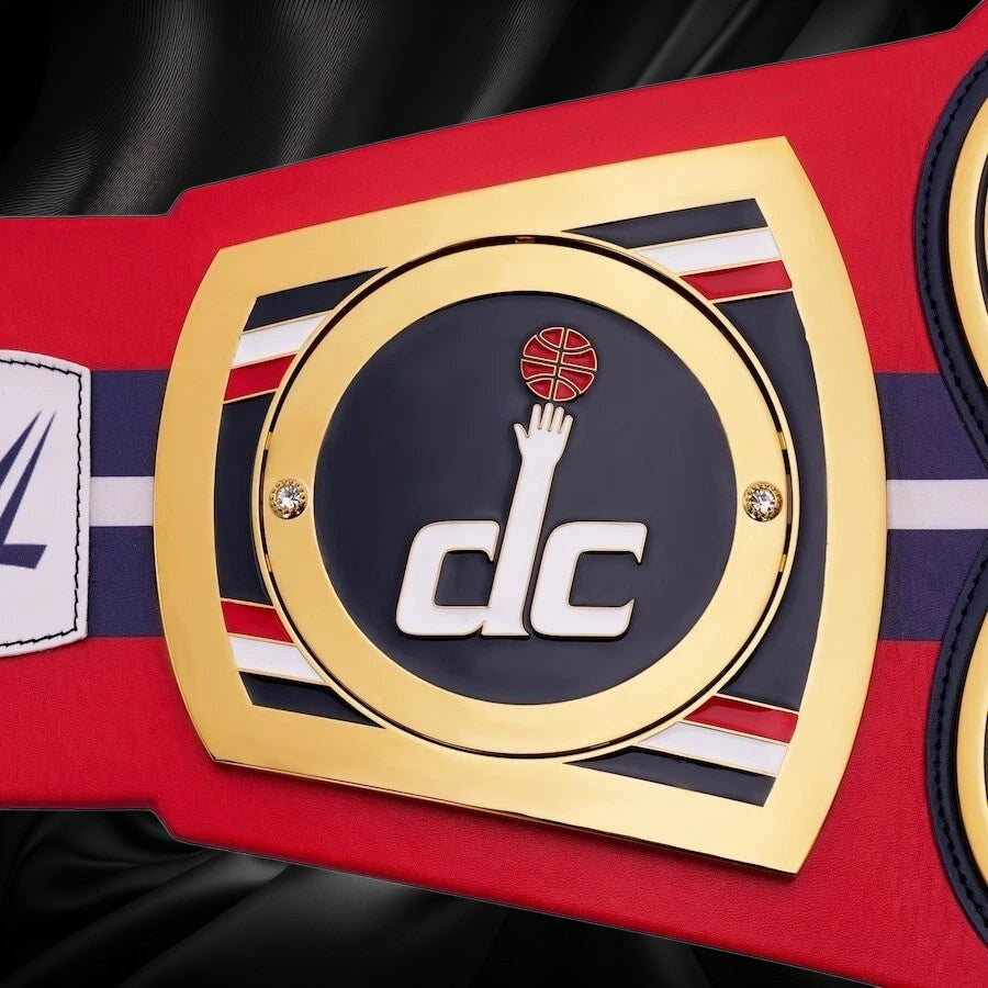 Washington Wizards NBA 2mm Championship Belt Gold Plated Real Leather