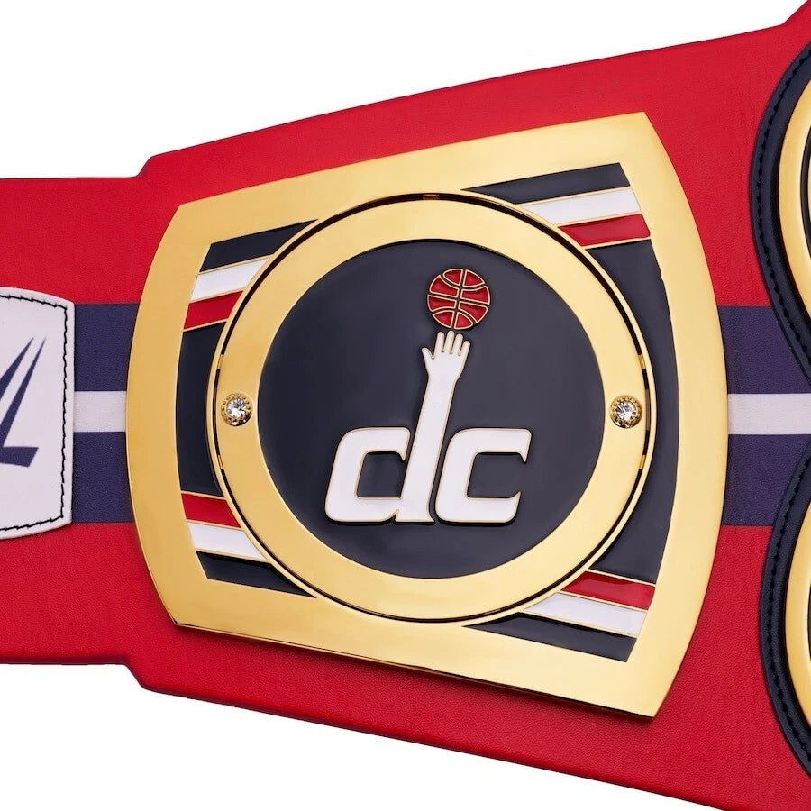 Washington Wizards NBA 2mm Championship Belt Gold Plated Real Leather