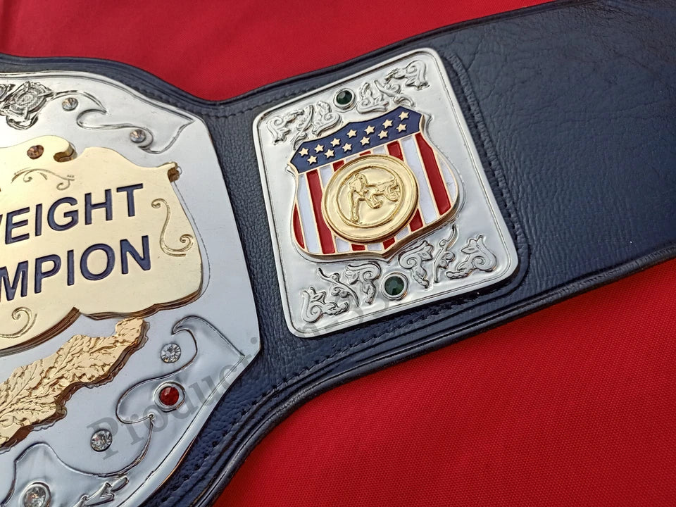 AWA WORLD HEAVYWEIGHT WRESTLING CHAMPION BELT 4MM ZINC 2 LAYER $ DUAL PLATED