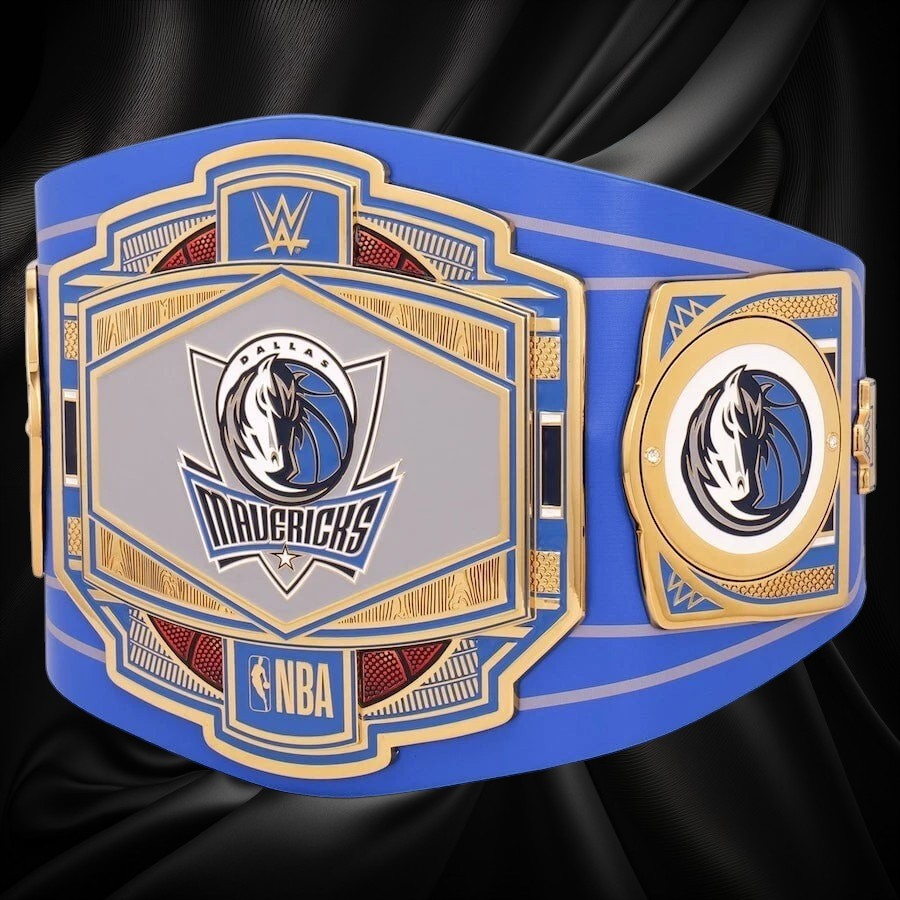 Dallas Mavericks NBA 2mm Championship Belt Gold Plated Real Leather