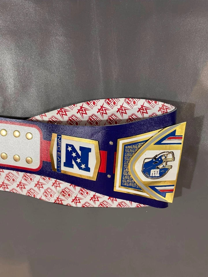 New York Giants Championship Belt 2mm Brass Plates Adult Size NFL Fan Replica
