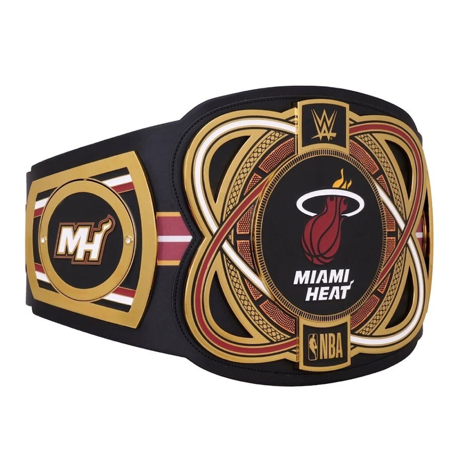 Miami Heat NBA 2mm Championship Belt Gold Plated Real Leather