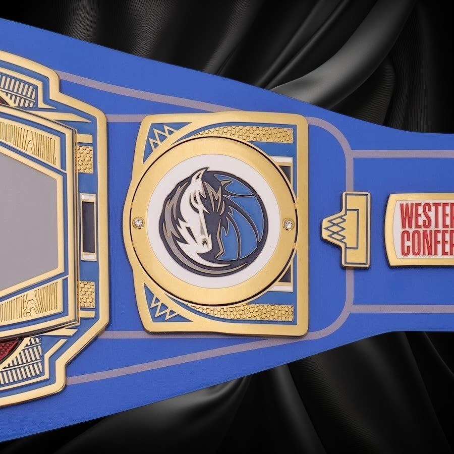 Dallas Mavericks NBA 2mm Championship Belt Gold Plated Real Leather