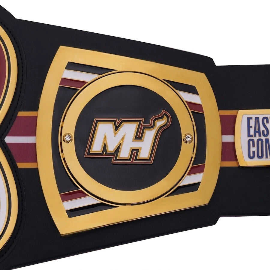 Miami Heat NBA 2mm Championship Belt Gold Plated Real Leather