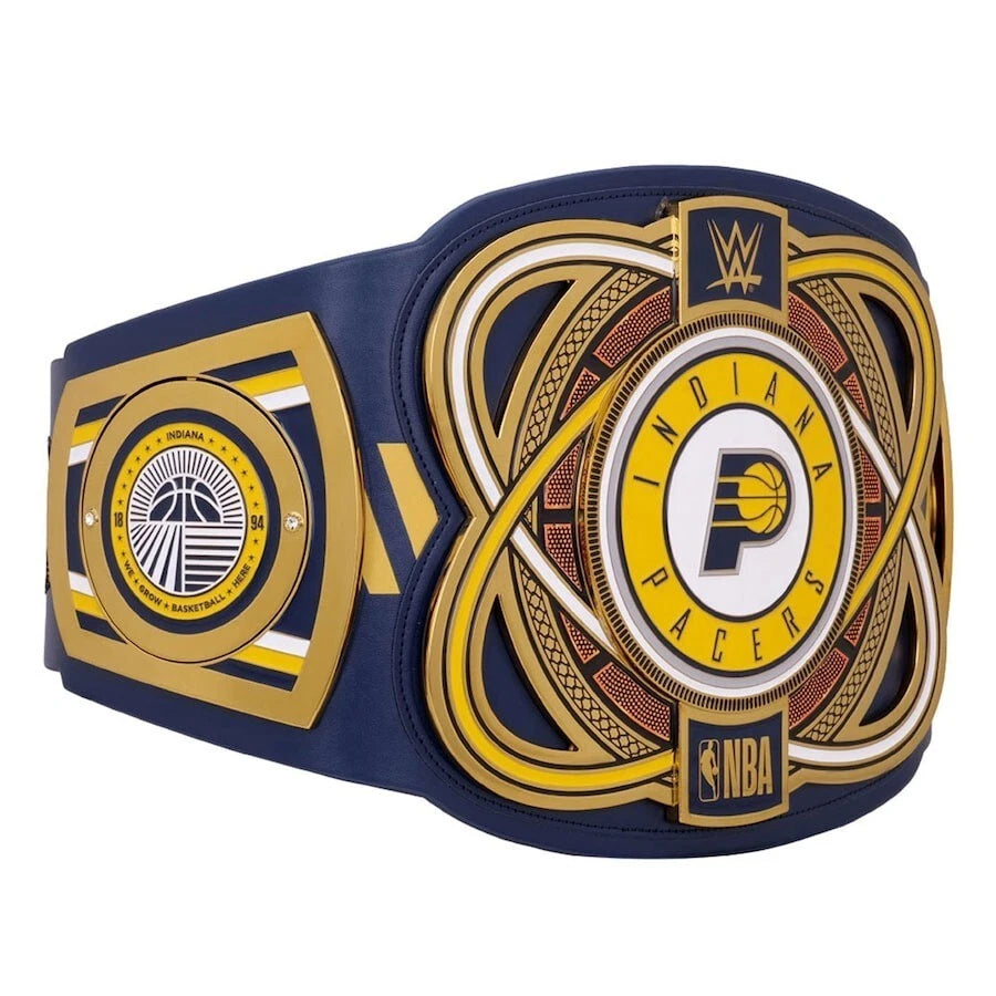Indiana Pacers NBA 2mm Championship Belt Gold Plated Real Leather