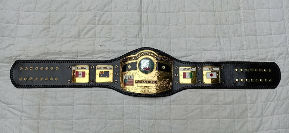 NWA DOM GLOBE WORLDS HEAVYWEIGHT CHAMPION WRESTLING BELT 4MM IN ZINC