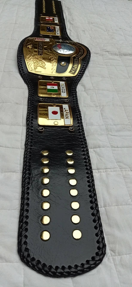 NWA DOM GLOBE WORLDS HEAVYWEIGHT CHAMPION WRESTLING BELT 4MM IN ZINC