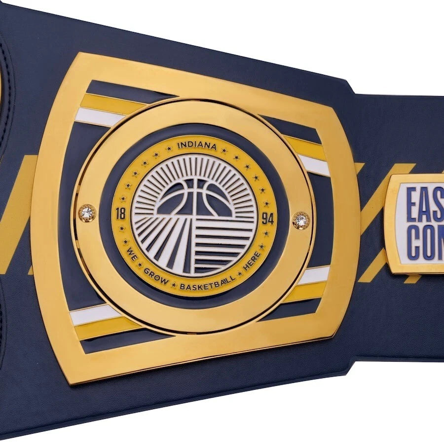 Indiana Pacers NBA 2mm Championship Belt Gold Plated Real Leather