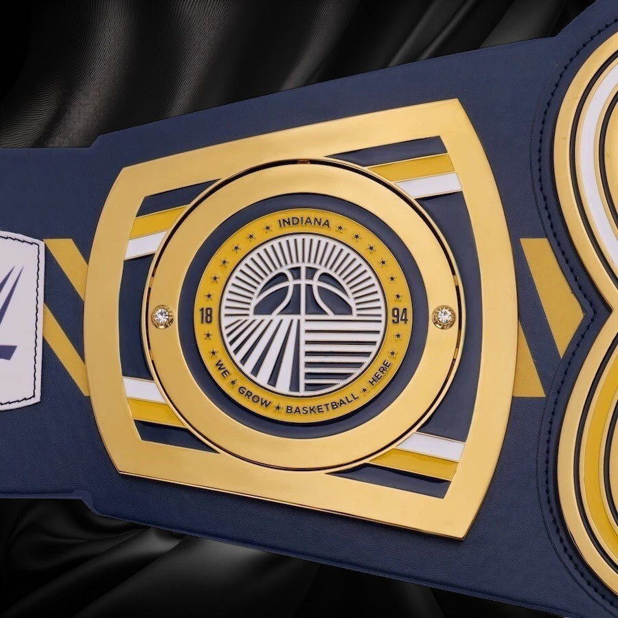 Indiana Pacers NBA 2mm Championship Belt Gold Plated Real Leather