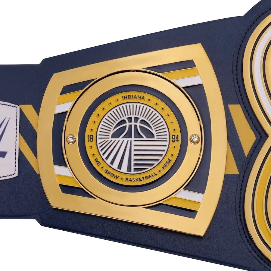 Indiana Pacers NBA 2mm Championship Belt Gold Plated Real Leather
