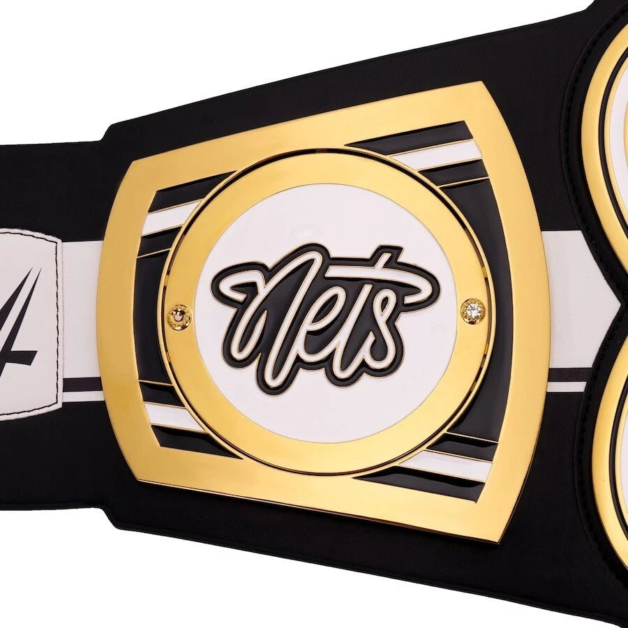 Brooklyn Nets NBA 2mm Championship Belt Gold Plated Real Leather