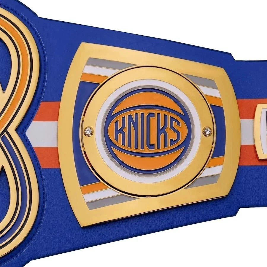 New York Knicks NBA Championship Belt – 2MM Gold Plated with Real Leather Strap