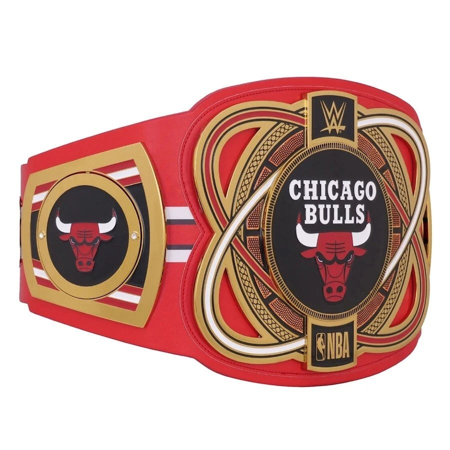 Chicago Bulls NBA 2mm Championship Belt Gold Plated Real Leather