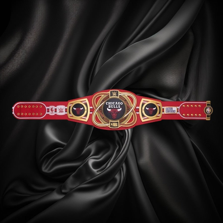 Chicago Bulls NBA 2mm Championship Belt Gold Plated Real Leather