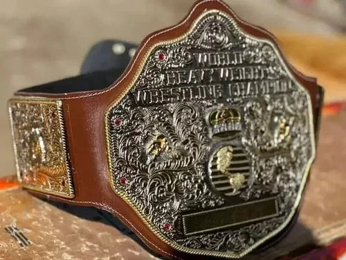 BIG GOLD Dual World Heavyweight Championship Replica Tittle Belt Adult 4MM DieCasting - Dual Plated - Free Shipping