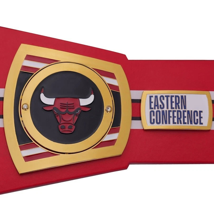 Chicago Bulls NBA 2mm Championship Belt Gold Plated Real Leather