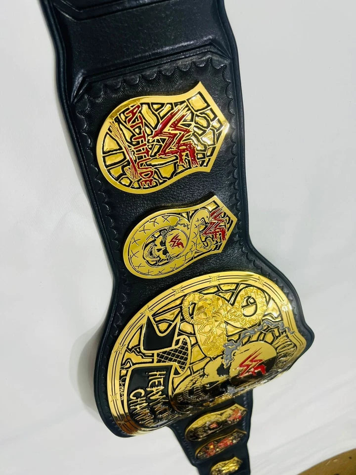Wwf Smoking Skull Heavyweight Wrestling Championship belt 4mm Zinc (Snake Skin Back)