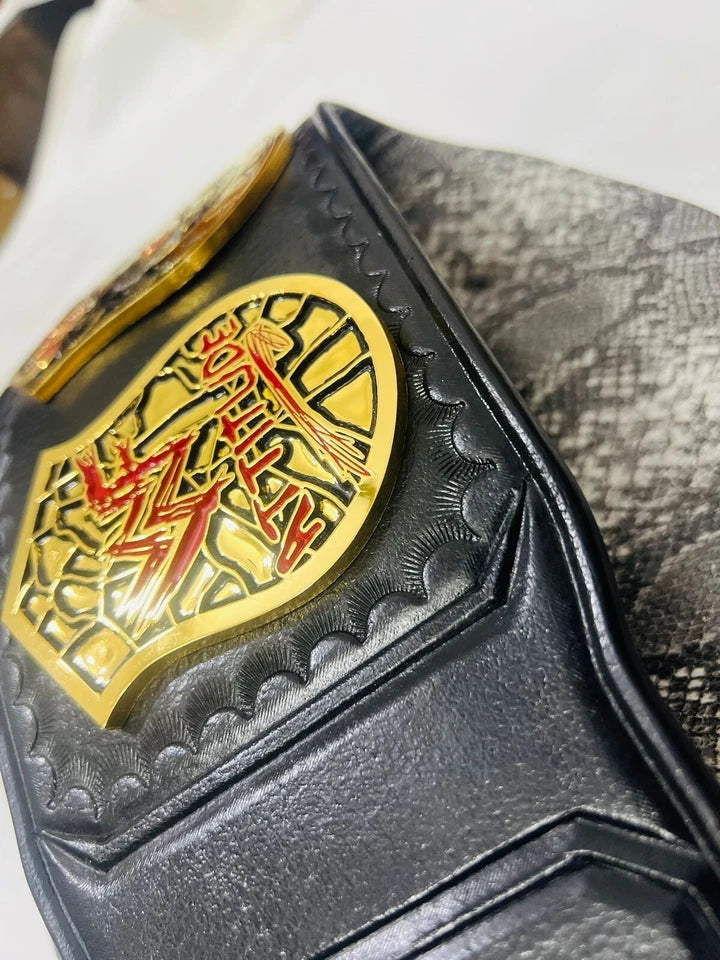 Wwf Smoking Skull Heavyweight Wrestling Championship belt 4mm Zinc (Snake Skin Back)