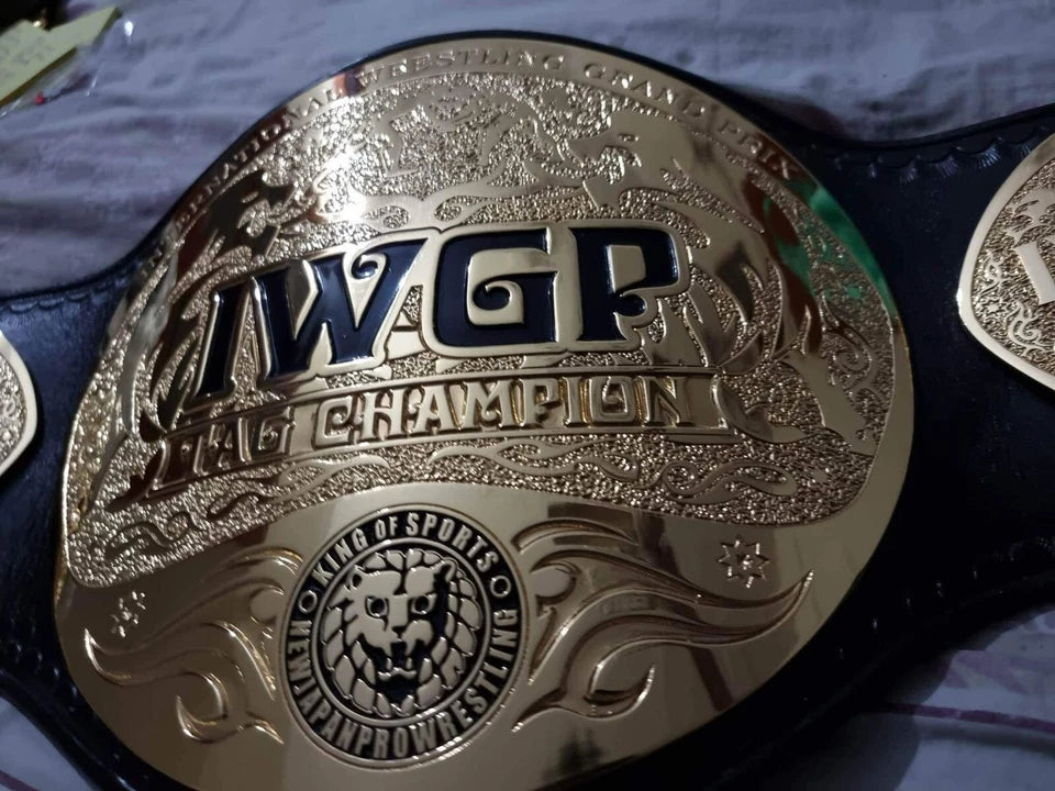 IWGP Tag Team Championship T Belt Adult Size 2mm Brass Cowhide upgrade leather