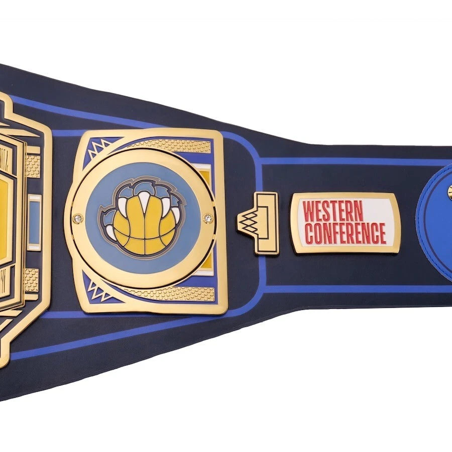 Memphis Grizzlies NBA 2mm Championship Belt Gold Plated Real Leather