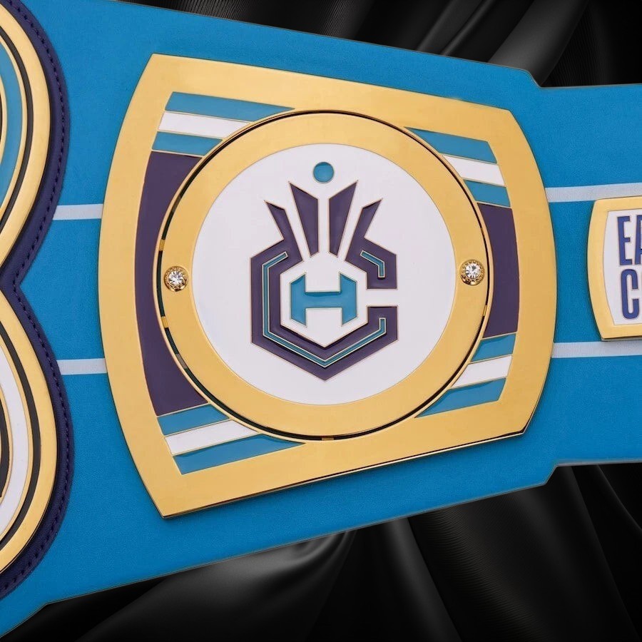 Charlotte Hornets NBA 2mm Championship Belt Gold Plated Real Leather