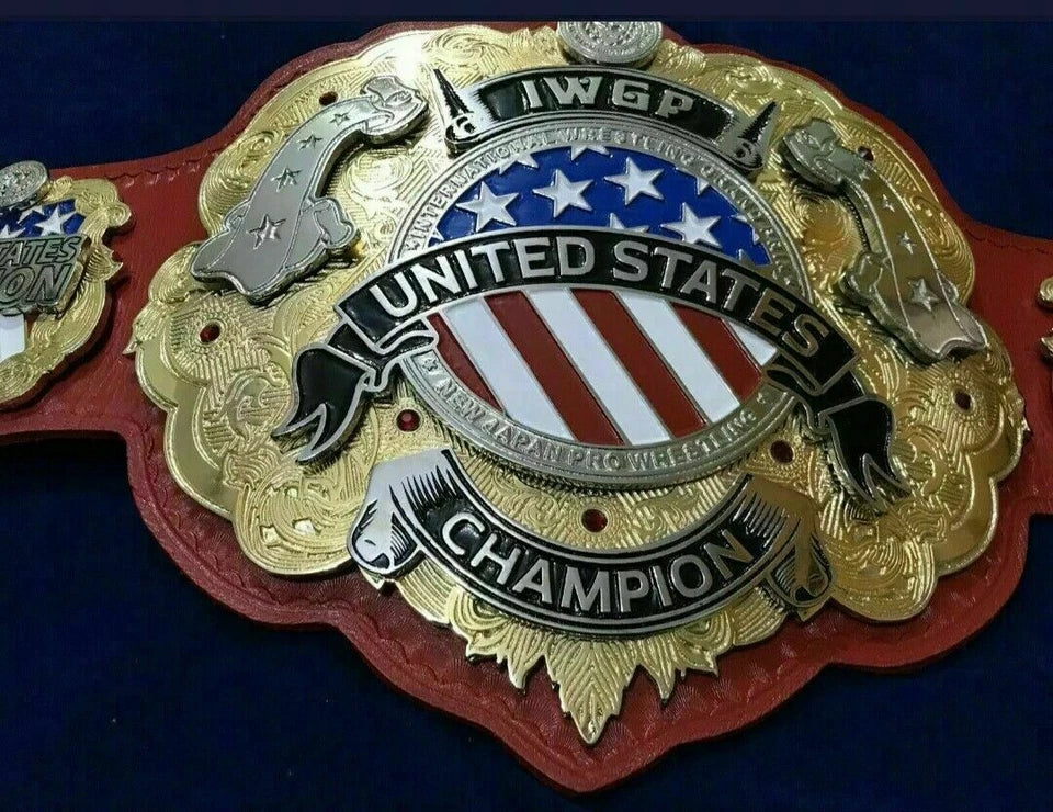 IWGP United States HeavyWeight Championship Leather Belt 2 Layers 2mm Brass